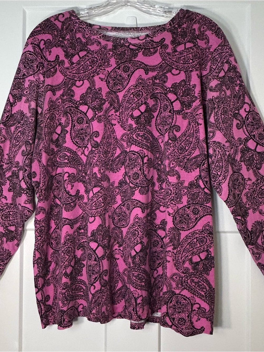Women's Pink Paisley Long-Sleeve Shirt